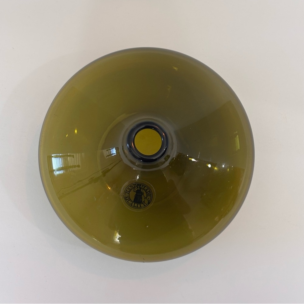 IKEA Olive Green Glass Salong Vase By Johanna Jelinek Hand Blown - Picture 4 of 9